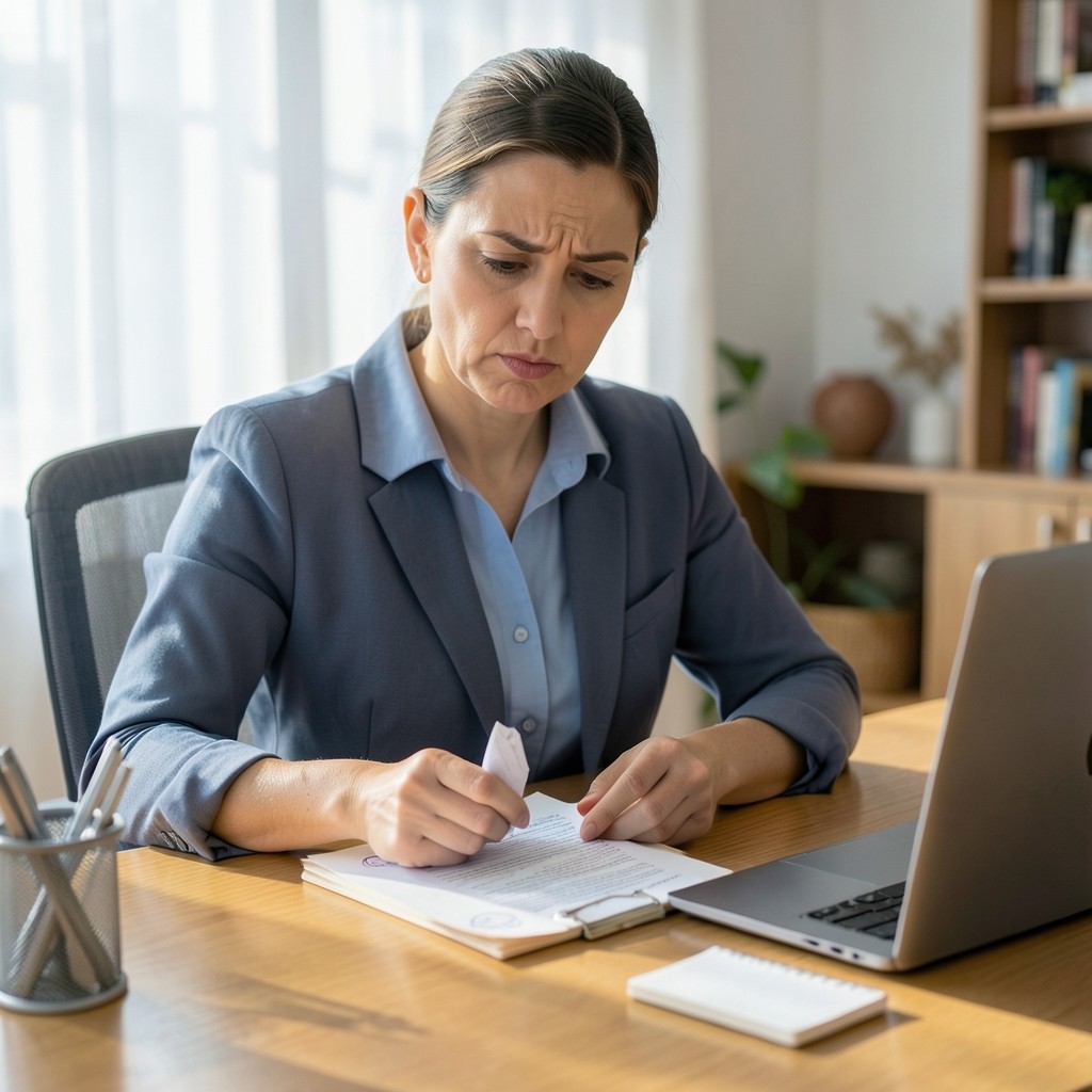Salariée consultant des documents France Travail après une rupture conventionnelle
